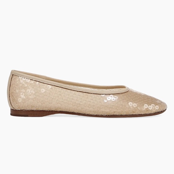 Vince Shoes - Vince Leah Sequined Ballet Flats Birch Sand EU 38 US 7.5 NWT